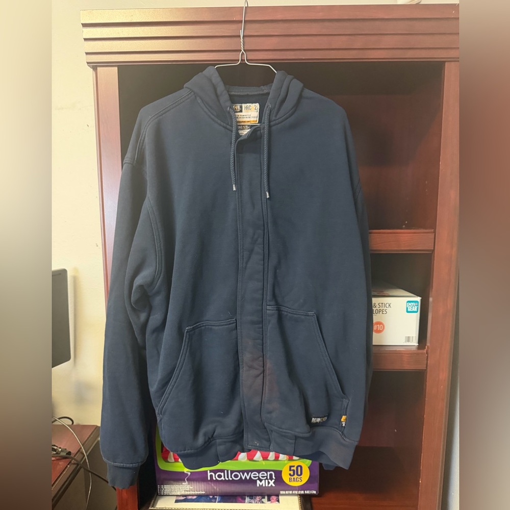 Berne FR Dark Blue Flame Resistant hooded hoodie Jacket